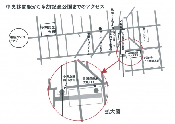 中央林間駅から多胡記念公園までのアクセス