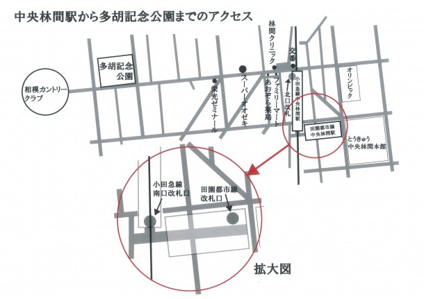 中央林間駅から多胡記念公園までのアクセス