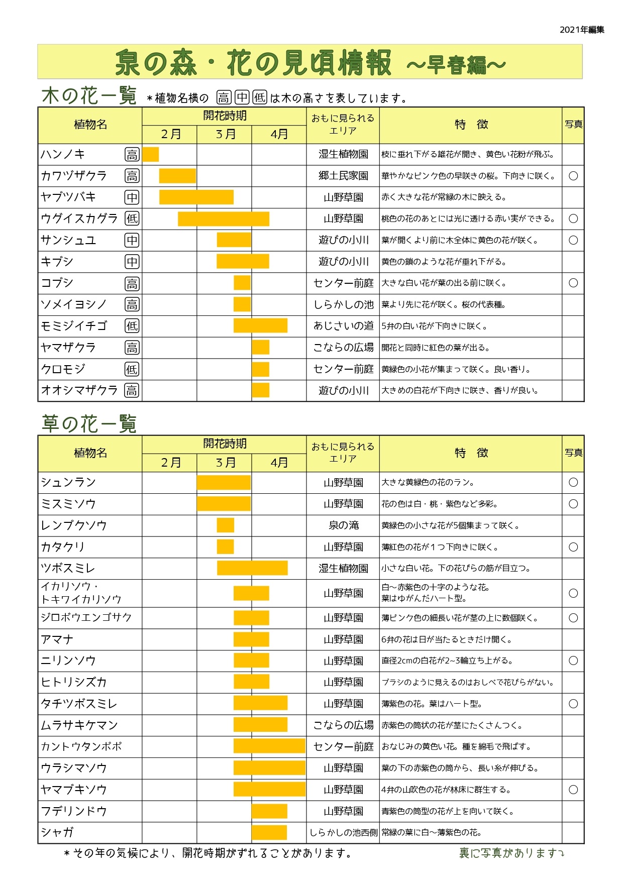 花の見頃情報 早春編 2 4月 やまとナビ Navi 神奈川県大和市のスポーツ よか みどり情報サイト